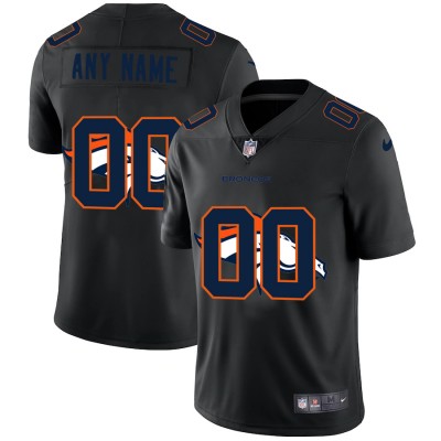 Denver Broncos Custom Men's Nike Team Logo Dual Overlap Limited NFL Jersey Black